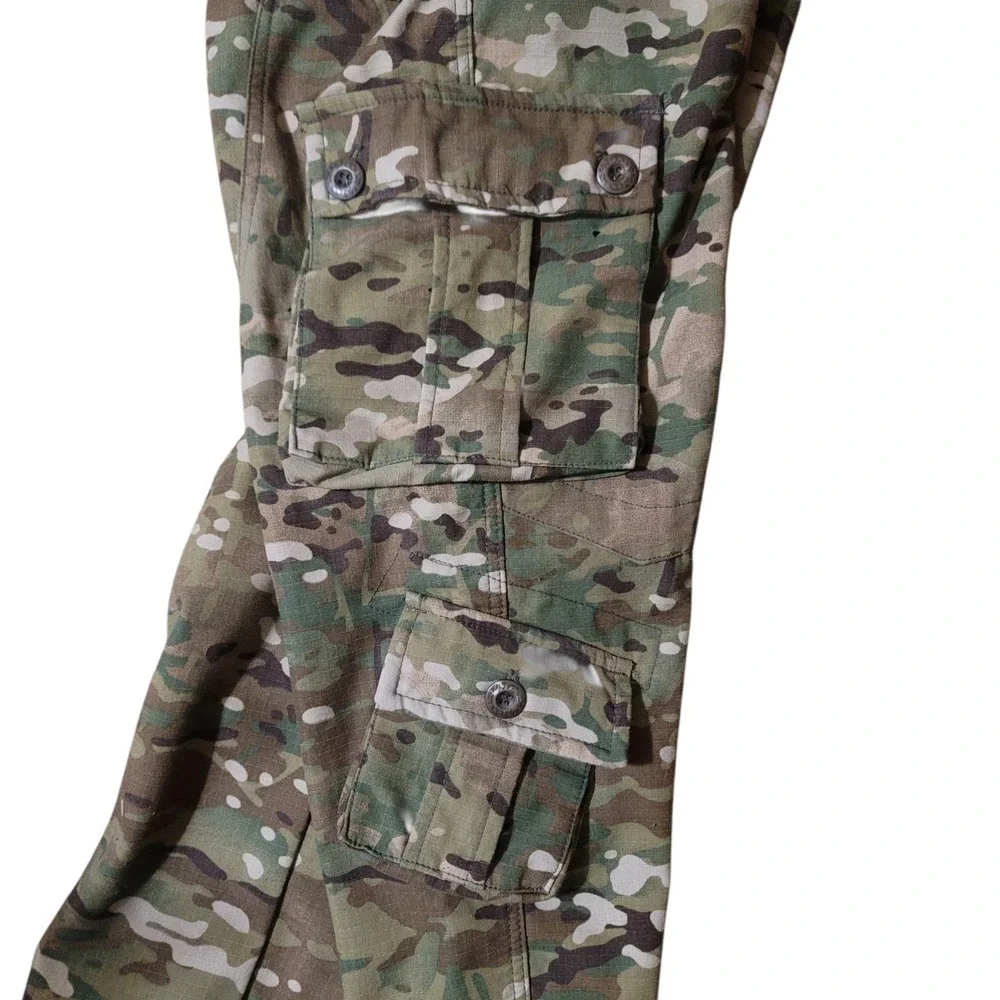 Army Woodland‎ Forest Camo Cargo Pants Men's Size 30 Green Measures 32